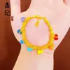 Pulsera de calabaza mariposa oro antiguo de alto color láser tienda de oro con joyería flash nicho lujo cuatro hojas