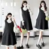 Conjunto de Dos Piezas de Maternidad Estilo Coreano Nuevo Otoño/Invierno 2026: Vestido de Maternidad con Suéter + Chaleco de Lana