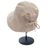 Sombrero de Pescador a Cuadros Retro Japonés a Prueba de Viento para Mujer, Sombrero de Sol de Ala Ancha para Protección Solar de Verano, Sombrero de Cubo de Moda para Adelgazar la Cara