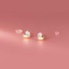 Pendientes pequeños y sencillos de plata 925 Love Lodge con diamantes, para mujer, con un toque fresco y dulce de verano M01508