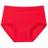 Año de nacimiento cintura alta ropa interior roja grande para mujer algodón puro transpirable sin costuras que contrae el abdomen bragas de talla grande para mujer pantalones a prueba de fugas