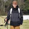 Chaqueta Fina de Primavera y Otoño para Exterior con Pegamento a Presión para Hombre y Mujer, Chaqueta para Exterior de Dos Aberturas Talla Grande con Capucha Cortavientos Impermeable