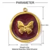 Pendente de Coração Grande Flor Borboleta Aço Inoxidável DIY Colar de Cacto Feminino Acessórios de Joias em Aço Titânio