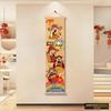 Cinco Bendiciones Dios de la Riqueza Pintura Decorativa de Entrada Rojo Chino Pintura Colgante para Sala de Estar Cuerda Colgante Festiva de Estilo Chino Nuevo Mural