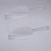 Pá de Gelo Transparente de Plástico Pinça de Gelo Dentada de Aço Inoxidável Pinças de Comida para Churrasco de Autoatendimento de Bar KTV Pá de Gelo Mini de Plástico