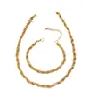 Europa e Estados Unidos cadeia de pigmento dourado transfronteiriça corrente de osso de cobra corrente torcida personalidade versátil colar pulseira conjunto de joias