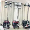 Veículo de Iluminação Móvel, Conjunto de Luzes de Trabalho Elevatórias Móveis, Iluminação de Canteiro de Obras com Gerador a Diesel e Gasolina 4,5/ 6m