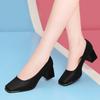 Zapatos de Tacón Alto para Mujer 2026 Primavera Nuevo Estilo Punta Cuadrada Baja Suela Suave Zapatos de Trabajo Profesionales Tacón Grueso Zapatos Profesionales para Viajar al Trabajo