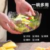 Prato de Frutas de Vidro Doméstico Tigela Grande para Salada Prato Decorativo para Lanches Padrão Martelo Transparente Criativo Prato de Sobremesa Japonês