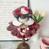 Gato Mascota Falda de Cereza Bufanda de Encaje Sombrero para Perro Perro Pequeño y Mediano Ropa de Vestir de Aspecto Elegante