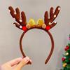Nueva diadema de decoración navideña transfronteriza, diadema de estrella de cinco puntas con cuerno de alce, tocado de joyería para niños, suministros de decoración para fiestas