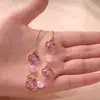 Pulsera Transfronteriza Amatista Natural Cristal de Fresa Cristal Rosa Trébol de Cuatro Hojas Aleación Pulsera Joyería de Diseño de Nicho para Instagram