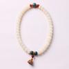 Pulsera de doble círculo de bodhi de jade blanco natural, árbol de azufaifo, dosel de loto, borla, ábaco, pulsera de cuentas de barril antiguo, colección de objetos divertidos