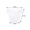 Taza de postre de plástico desechable de 60 ml, taza para pastel, taza para mousse, taza de cáscara de madera, taza transparente creativa para bebidas con forma de flor
