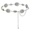 Cadena de Cintura Circular de Metal Plateado Retro Accesorio para Mujer para Vestidos Cadena Extendida Versátil Decoración Cinturón de Cintura Accesorio Hot Girl