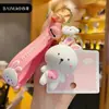 Llavero de dibujos animados colorido todo el camino tú cervatillo accesorios de moda para novias colgante de bolsa de amor personalidad llavero de coche