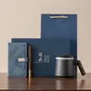 Conjunto de presentes corporativos para líderes e clientes, conjunto de caneca de água de cerâmica e caderno, pode ser impresso com logotipo