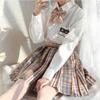 Camisa de Terciopelo Hecha a Mano de Manga Larga Jk Básica Otoño e Invierno Cálida Estilo Japonés Estudiante Estilo Preppy Camisa para Mujer