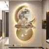 Fulu Entrada LED Pintura Decorativa de Cara a la Puerta Pared de Fondo Colgante Pintura Sala de Estar de Alta Gama Atmósfera de Lujo Accesible Pintura de Luz