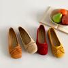 Zapatos Planos Rojos Franceses Ligeros de Moda Estilo Retro con Boca Baja para Mujer Verano 2025 Nuevo Estilo con Falda Zapatos Mary Jane para Mujer