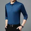 Camiseta de Manga Longa para Homens de Meia-Idade, Camiseta Básica de Verão, Blusa Fina com Gola para Outono, Moletom de Outono, Camisa para Primavera e Outono