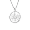 Colgante Hueco de Estrella de Seis Puntas Incrustada de Diamantes de Acero Inoxidable Array Moda Retro Europea y Americana Lujo Ligero Collar Personalizado Joyería al por Mayor