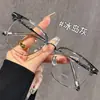 Nuevos armazones para anteojos estilo retro para hombres y mujeres, modernos y a la moda, diseño de media montura, bloqueo de luz azul, micas transparentes, listos para usar y con una estética china