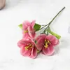 Flor artificial de tulipa aberta estilo francês vintage, flor de seda, flor falsa, planta verde para arranjo em vaso de casa e exposição de vitrine