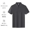 Camiseta de Trabajo Solona de Seda Helada con Estampado de Logo en el Cuello, Camisa Polo Publicitaria para Grupo de Empresa, Ropa de Trabajo de Manga Corta