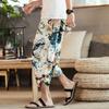 Calças Radish plus size Calças Capri de Linho Masculinas Shorts de Verão Calças Masculinas Soltas Estilo Chinês Calças Hallen Masculinas