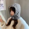 Gorro de felpa de doble cara para mujer, bonito oso de otoño e invierno, nuevo estilo coreano, tejido a juego, cálido, con protección para las orejas, grueso y moderno.