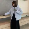 Jaqueta feminina de algodão canelado leve 2026 inverno novo com capuz curta petite estilo coreano super bonita jaqueta casaco de algodão moderna