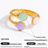 Joia de anel gota de óleo transfronteiriça luxo leve feminina versátil não desbota estilo INS fivela de dedo anel banhado a ouro 18k aço titânio atacado