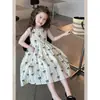 Vestido de Verão para Meninas Novo Estilo Vestido de Verão da Moda para Meninas e Crianças Sem Mangas Confortável Laço Vestido Princesa
