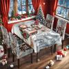 Temu Nuevo Mantel Navideño Estampado Digital Decoración de Mesa Festiva Europea y Americana Mantel Navideño de Seda de Leche y Funda para Silla