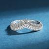 Anillo de Plata S925 Corona de Princesa Anillo para Mujer Anillo Elegante para Joven Anillo Apilable Joyería Fábrica Venta al por Mayor Transmisión en Vivo Transfronterizo