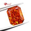 Corte Hielo Brillante Flor de Hielo Octagonal Pequeño Rectangular Biselado Atardecer Naranja Fanta Circonita Cúbica Diamante Hao Zirconio Sintético Caibao 8a