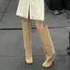 Botas altas de chica atrevida para mujer, botas de caballero retro mate, botas de caña alta para pantalón, tacones de aguja altos, botas de vaquero occidentales