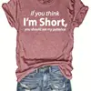 Camiseta Gola Redonda Funnywordsprint, Camiseta Casual de Manga Curta para Primavera e Verão, Roupa Feminina