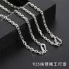 Plata de Ley 925 Lote Flor de Lote Flor de Coche Cruz Collar Moda Plata Tailandesa Cadena de Esquina Demasiado 3mm Cadena Larga Retro Vieja para Suéter