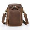 Bolsa Transversal Masculina de Couro Jeans para Comércio Exterior Esportes ao Ar Livre Couro de Vaca Bolsa de Cintura para Celular Bolsa de Cintura Suspensa para Motociclismo Europeu e Americano