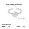 Anillo de margaritas pequeñas de diamantes estilo francés al por mayor, anillo abierto ajustable, accesorio de mano floral simple, diseño de nicho de lujo ligero