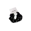 Simple y Elegante Scrunchie de Satín con Perlas y Pedrería, Banda Elástica Alta Básica Que No Daña el Cabello, Accesorio para el Cabello