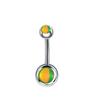 E-commerce transfronteiriço novo prego de umbigo em aço inoxidável multicolorido flash gota de óleo anel de umbigo joia para piercing Amazon EBAY