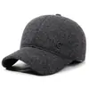 Novos Chapéus de Lã Grossos Quentes de Algodão de Inverno para Homens de Meia-Idade e Idosos Chapéus de Basebol à Prova de Vento para Proteção Auricular ao Ar Livre
