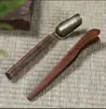 Accesorios para Juego de Té Kung Fu, Pinzas para Té de Madera Maciza Ébano Negro Juego de Dos Piezas, Pinzas Antideslizantes, Cucharilla de Té, Taza de Té, Pinza para Hojas de Té para Recoger Té