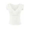 Camiseta de Manga Corta con Cuello en V para Mujer 'Pure Desire Hot Girl', Nueva de Verano 2026, Corte Delgado, Top Simple Elegante y Versátil