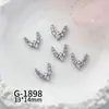 Nuevo Arte de Uñas Circonita Estilo de Lujo de Alta Gama Punta Francesa Pedrería Versátil Decoraciones Brillantes para Uñas Corazón Lazo