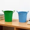Cubo Pequeño de Hierro de Color Caramelo, Portalápices de Hierro Forjado, Maceta de Hierro para Suculentas, Cubo Portátil para Niños, Cubo Pequeño de Hierro Mini
