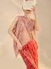 Conjunto de Roupas Femininas Estilo Chinês Novo para Outono: Colete Resistente com Gola Alta, Saia de Veludo com Fenda e Conjunto de Colete N7054